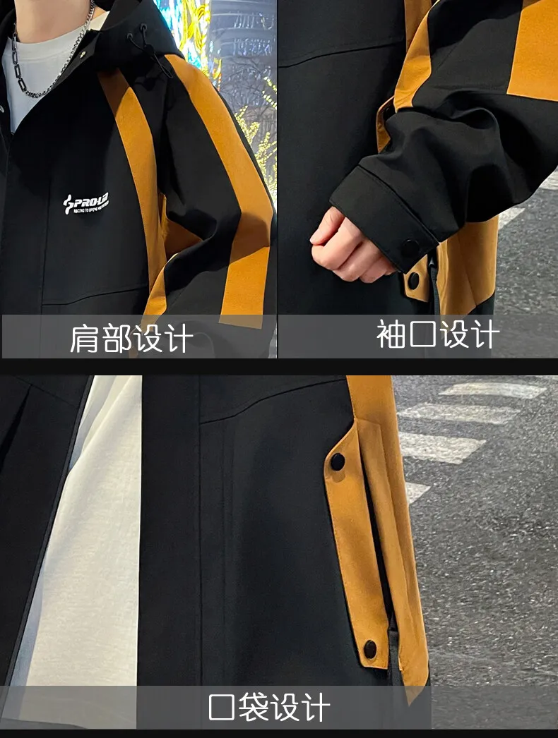 Hochwertige Herrenjacken 2026 Frühling Herbst Jugend Streetwear Lose Lässige Kapuzenmäntel Outdoor Kurze Windbreaker Oberteile Kleidung – Detail 20