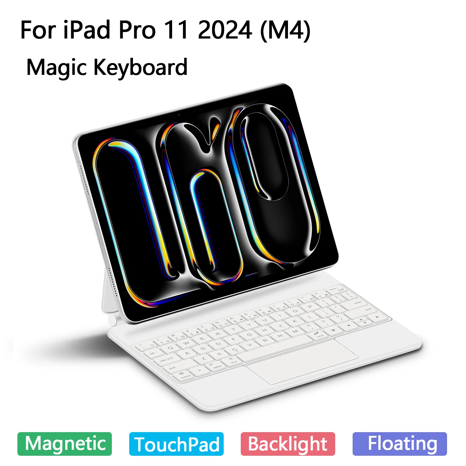 

2024 iPad Case For New iPad Pro 11（M4）11" Trackpad Backlit Keyboard Floating Magnetic Stand Cover Folio Magic Teclado Arabic