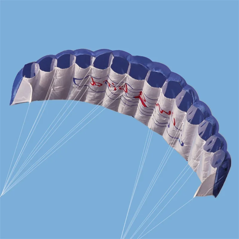 Outdoor Fun Sports Power 1.4m Dual Line Stunt Parafoil Parachute Rainbow Sports Beach Kite For Beginner Good Flying 4