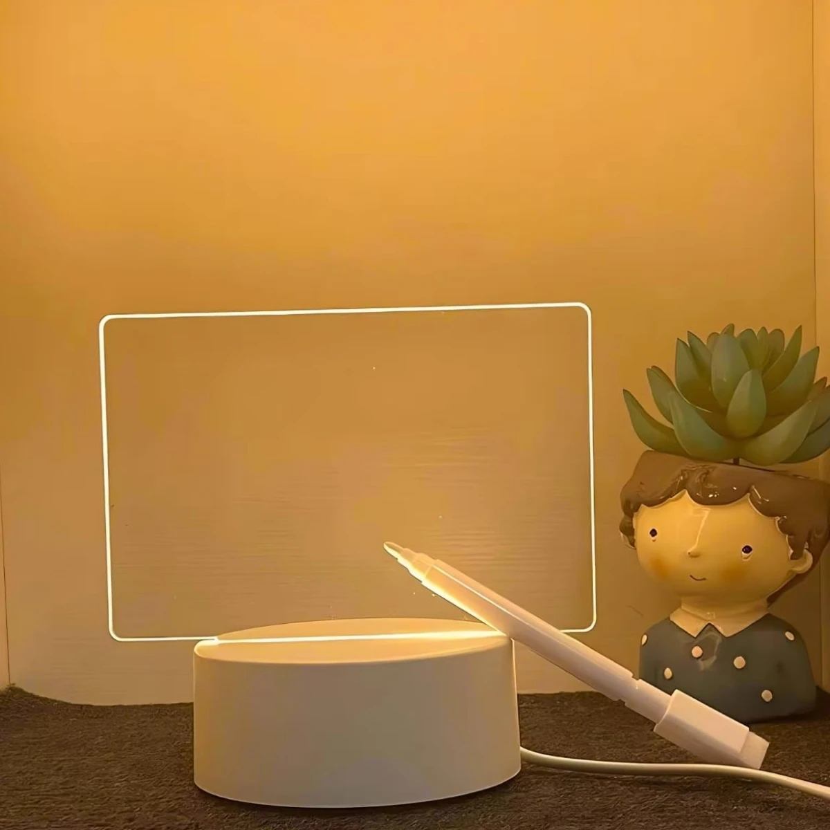 창의적인 3D 나이트 라이트, 지울 수 있는 사랑의 나이트 라이트 (펜 포함), USB 메시지 나이트 라이트, 생일 선물, 침실, 거실, 서재용