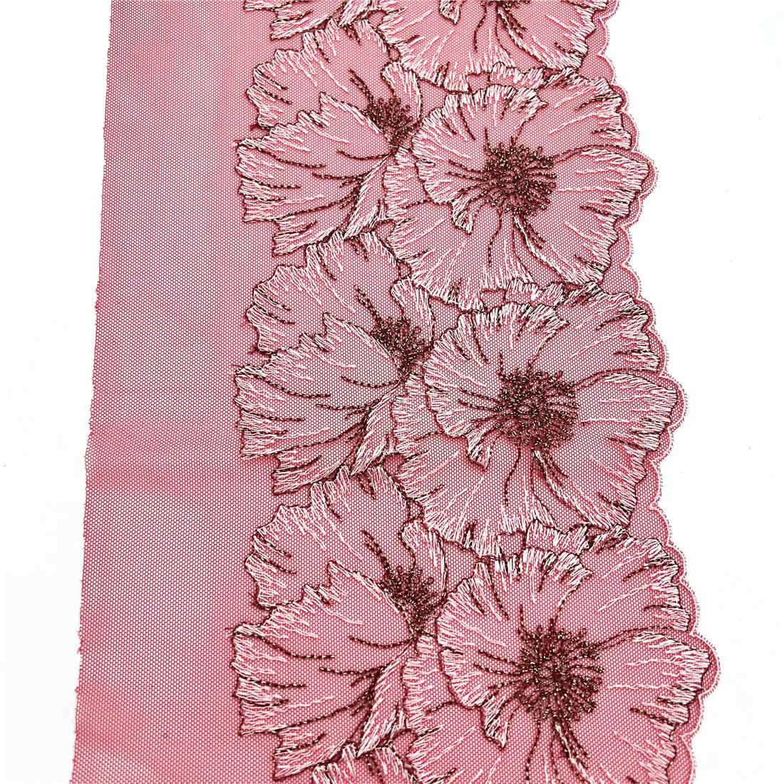 3y/lot 18.50cm Red With Gold Shimmer Embroidery Lace Trim Clothing Accessories Dress Sewing Applique Costume Lace Fabric Wedding 5