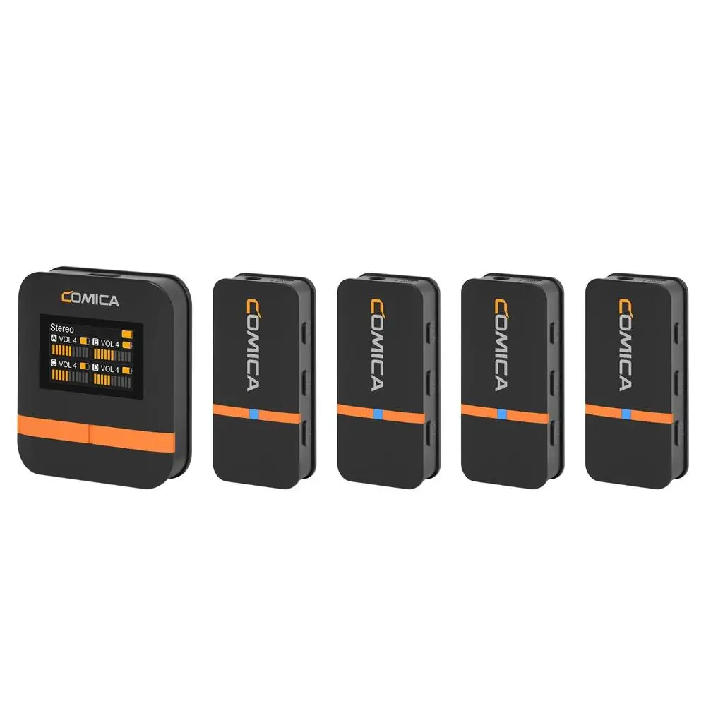 Vimo Q Four-channel Mini Wireless Lavalier Microphone System with 4 Transmitters