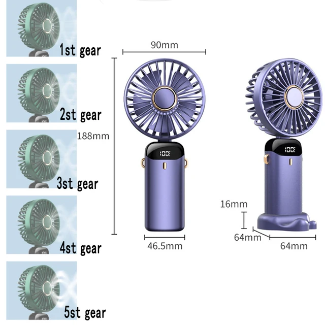 Stay cool and refreshed with the 5000mAh USB Handheld Fan
