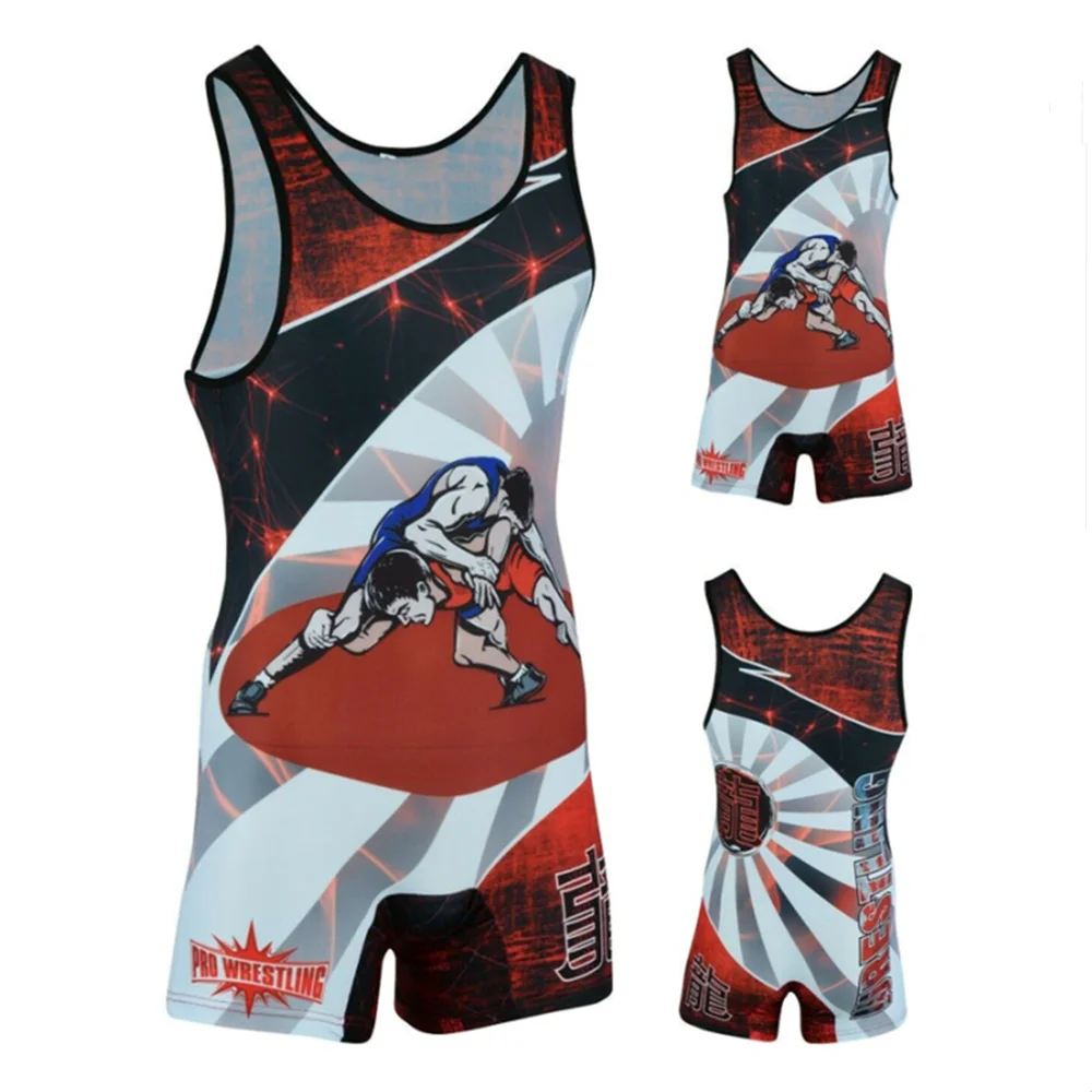 Mannen Singlet Worstelen Pak Gym Training Worstelen Singlets Gewichtheffen Custom Made Worstelen Kleding Boksen Pak