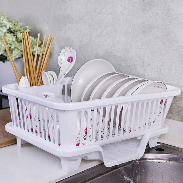 1 Pc Dish Storage Rack Kitchen Storage Rack No Punching Drain Dish Rack  Household Countertop Dishes Cabinet Rack - AliExpress