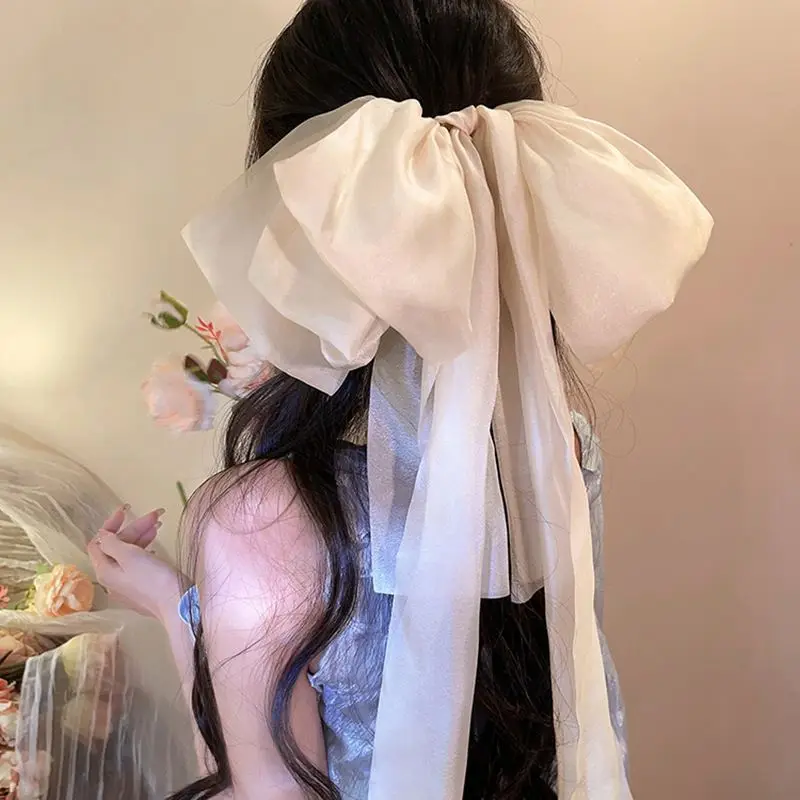 Frauen Haar Kralle Clip große Band Bogen Haars pange süße Prinzessin Haar gummi Haar Frühling Clip Haar Tiara Mode niedlichen Bogen Haars pange – Detail 1