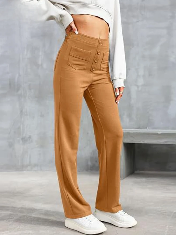 

New in Spring Women's Pants Casual Loose Straight Trousers Sweatpants Korean High Waist Pockets Baggy Y2k Pants Joggers Women
