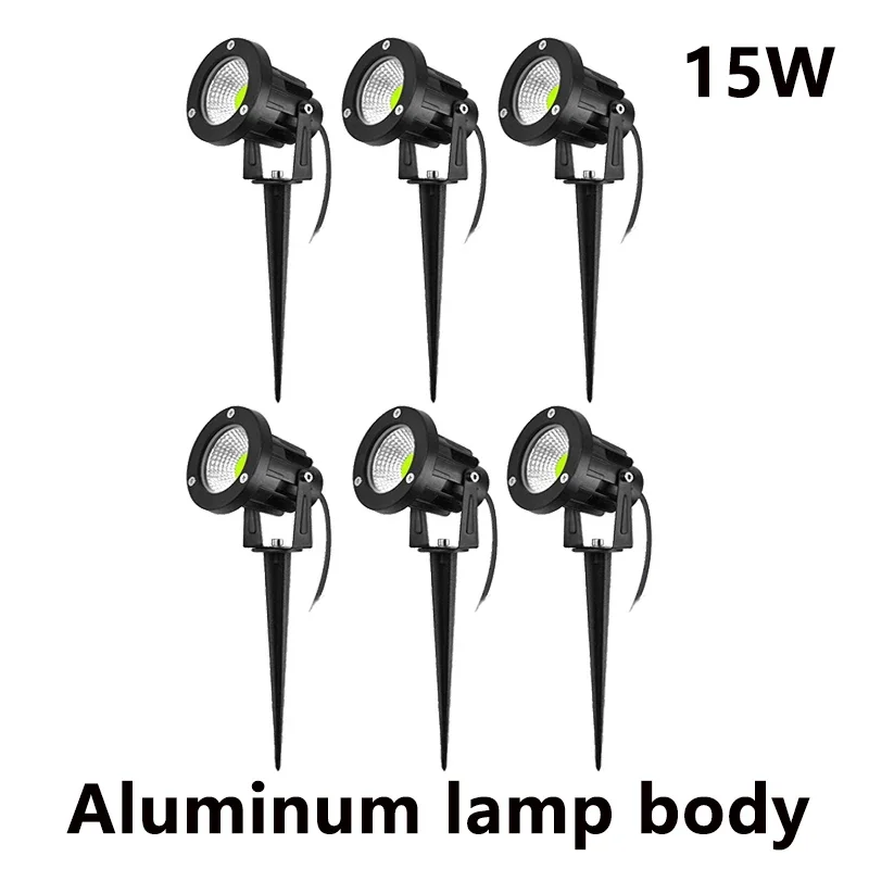 LED Garden Lighting 5W 10W 15W Outdoor Spiked Lawn Light Waterproof Terrace Home Garden Decorative Path Spotlight AC110V 220V DC12-24V
