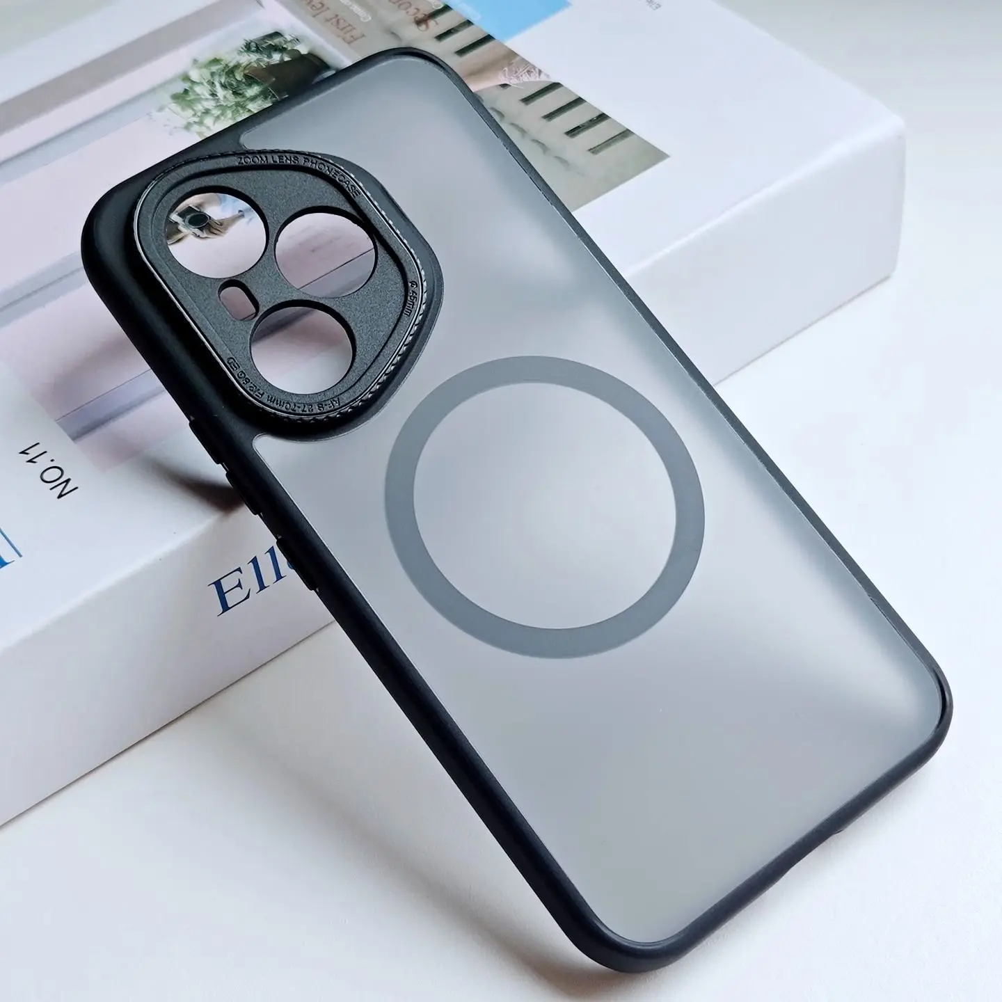 Luxury Matte Transparent MagSafe-Compatible Case with Built-in Magnet and Wireless Charging Support, Shockproof Design