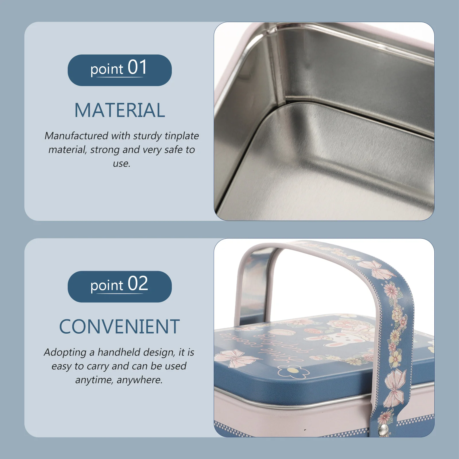 미니 금속 보물 차 용기 장식 보관 케이스 뚜껑, 주석 베이킹 케이크 용기, 스낵 비스킷, 작은 보관 상자