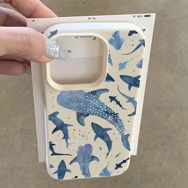 Ocean Shark Whale Design Phone Case - Vibrant Marine Life Protective Cover