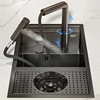 Nano Black Small Size Kitchen Sink Cup Washer Hidden Bar Counter Cover Concealed Single Bowl Sinks with Lifting Faucet 1