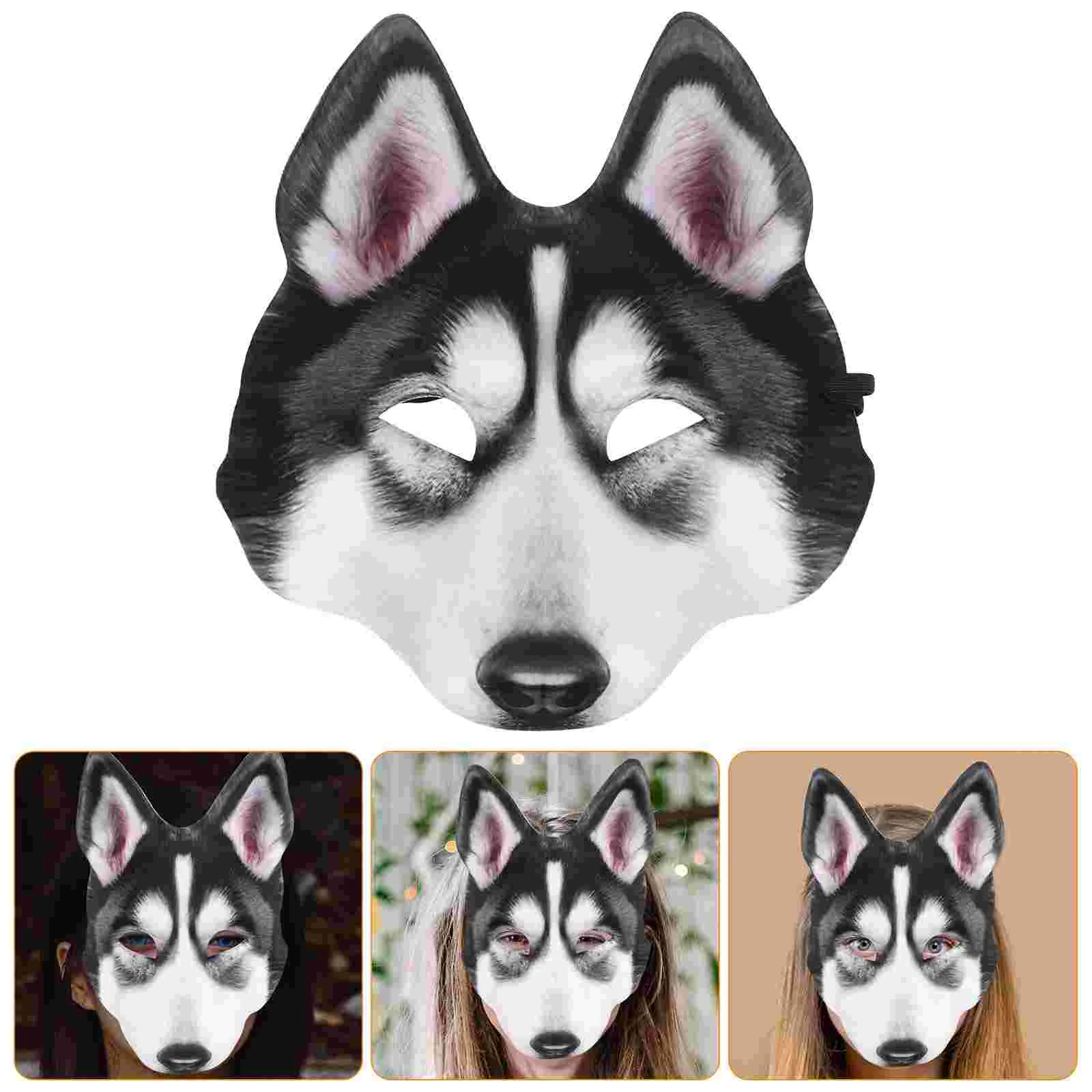 Husky Mask Halloween Costume Dog Head Party Festival Full Face Masquerade Wolf Felt Masks Costumes Carnival Pu Animal Adult