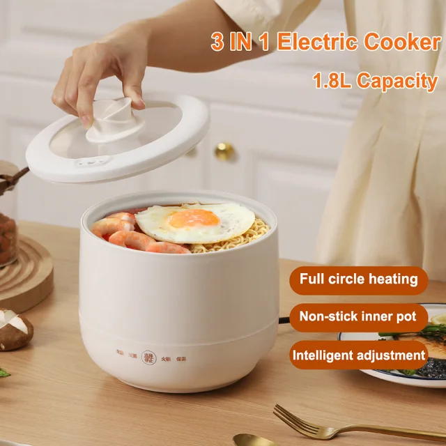 Nouveau 1.8 petit cuiseur à riz Portable multi-fonction cuiseur électrique antiadhésif poêle marmite 400W voyage ragoût marmite marmite 220V 1