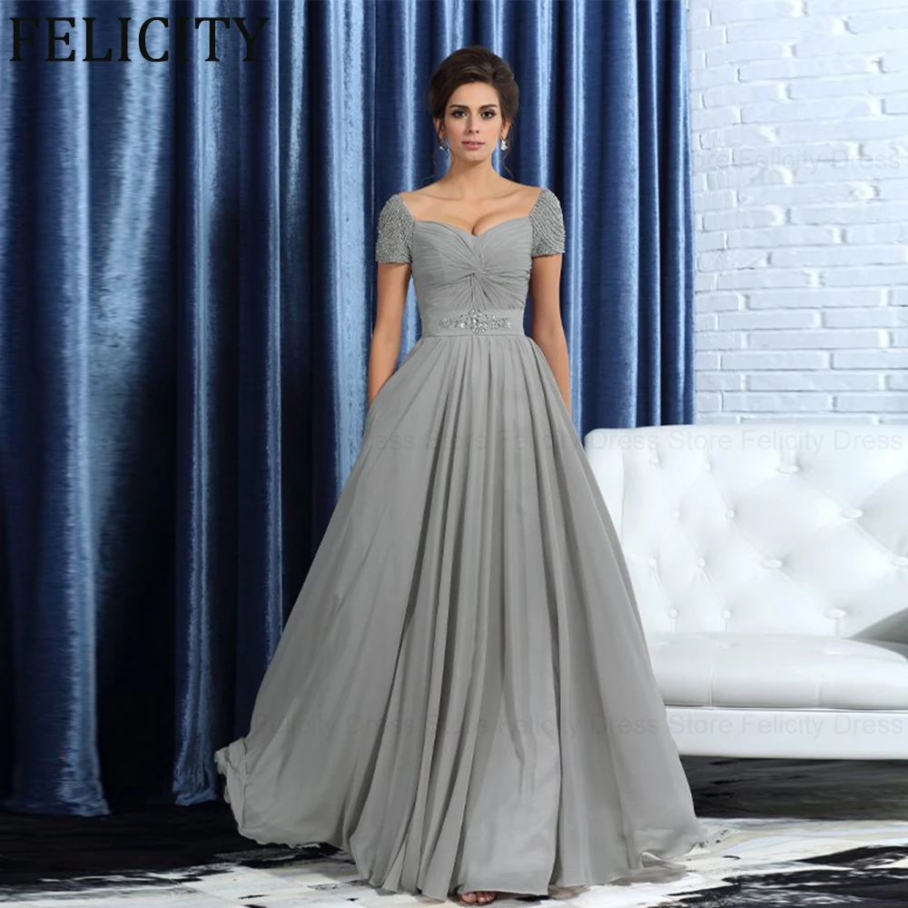 Elegant Mother of the Bride Dress 2024 A-Line Sweetheart Wedding Guest Dresses Chiffon Beading Sequin Pleated Long Evening Gowns