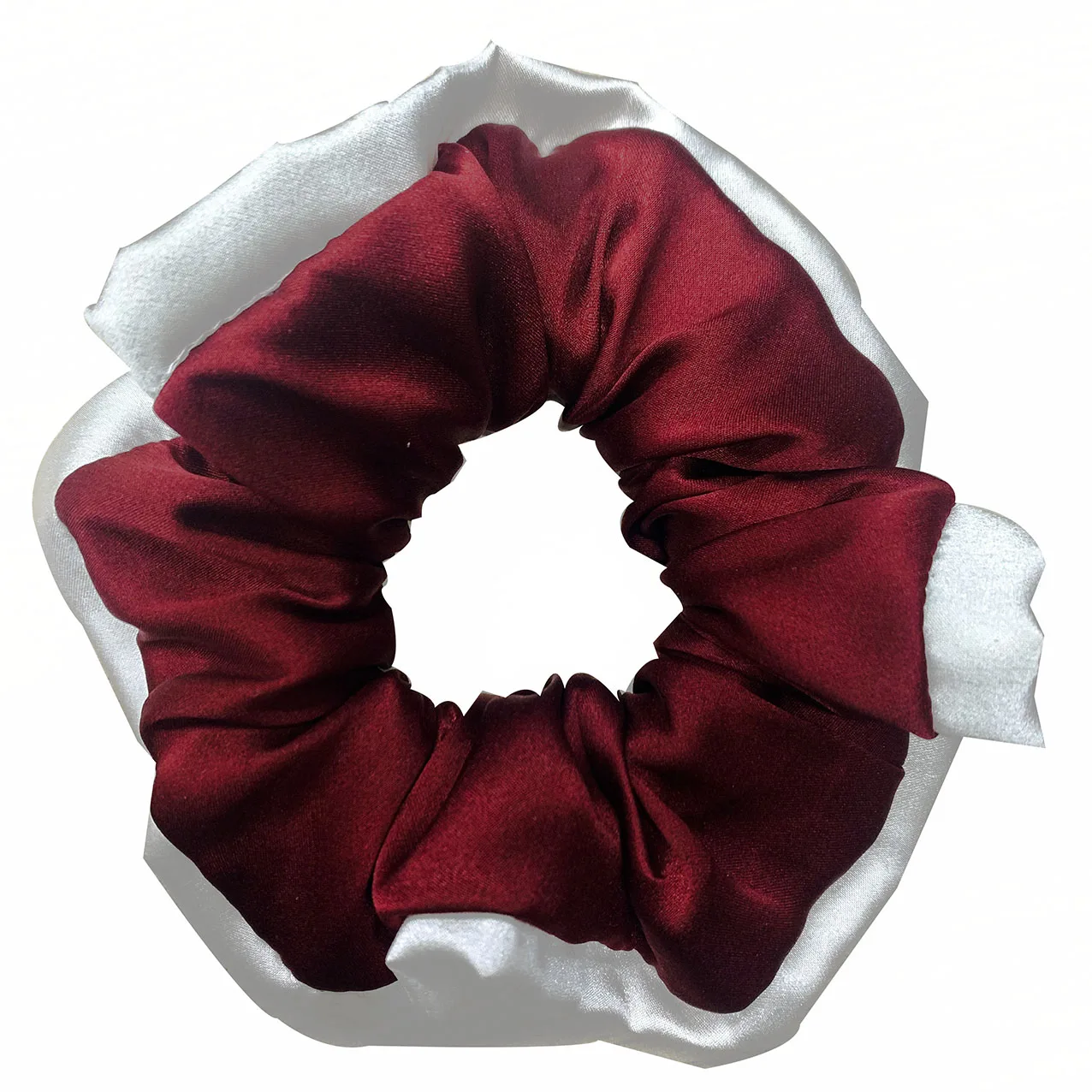 

100% Mulberry Silk White Crimped Solid Colour Elasticated Hair Bands Silk Scrunchies Accessories for Women No Damage