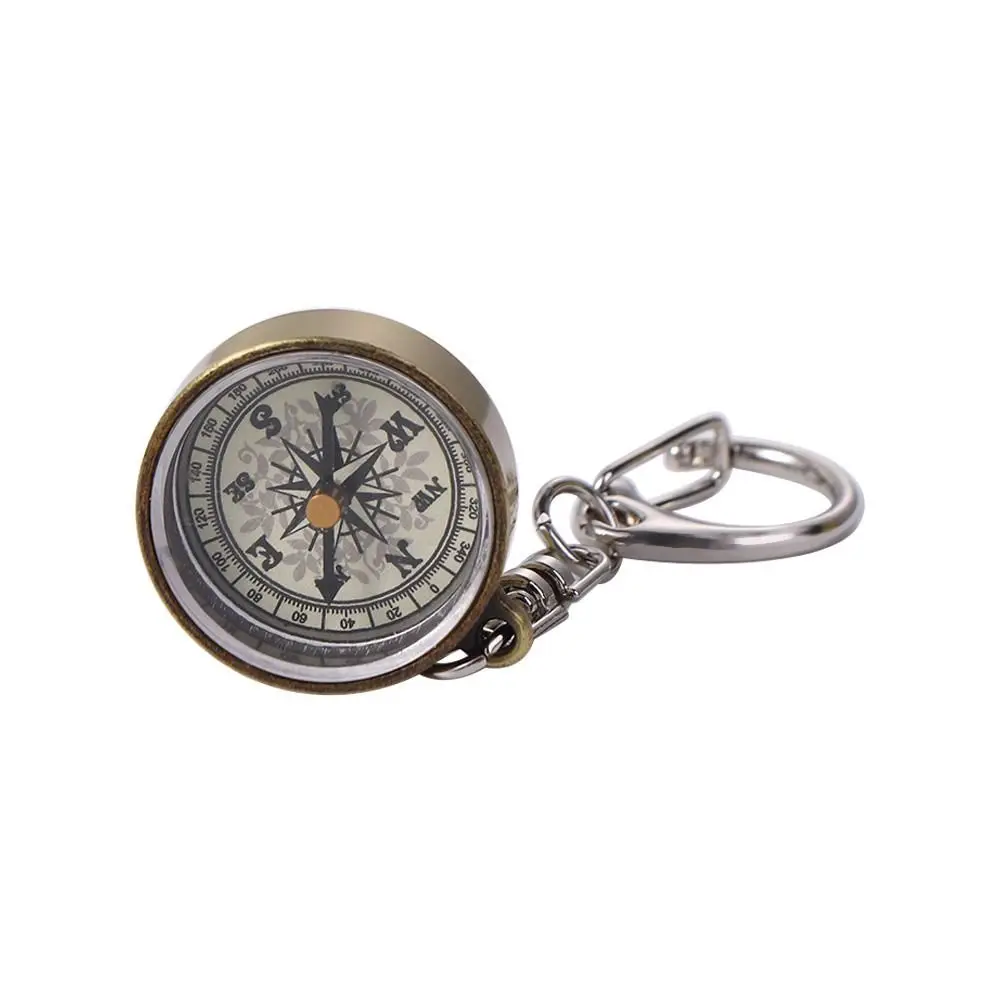 Portable Vintage Mini Survival Compass Outdoor Camping Hiking Pocket Navigator Adventure Keychain Climbing Trekking Equipment