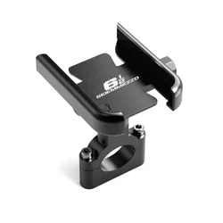 Enhanced Motorcycle Handlebar Mirror & Phone Bracket with GPS Stand Holder - 2025 Edition (Handler Black)