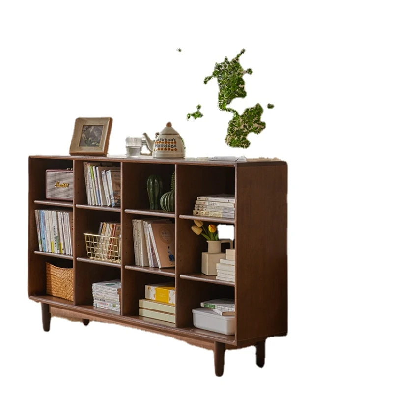 

Xl Solid Wood Bookcase Integrated Wall Nordic Floor Bookshelf Storage Rack Plaid Locker