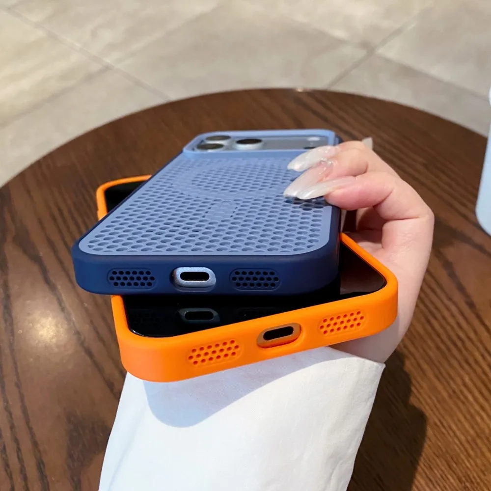 Luxury Magnetic Heat-Dissipating Phone Case with Shockproof Breathable Design