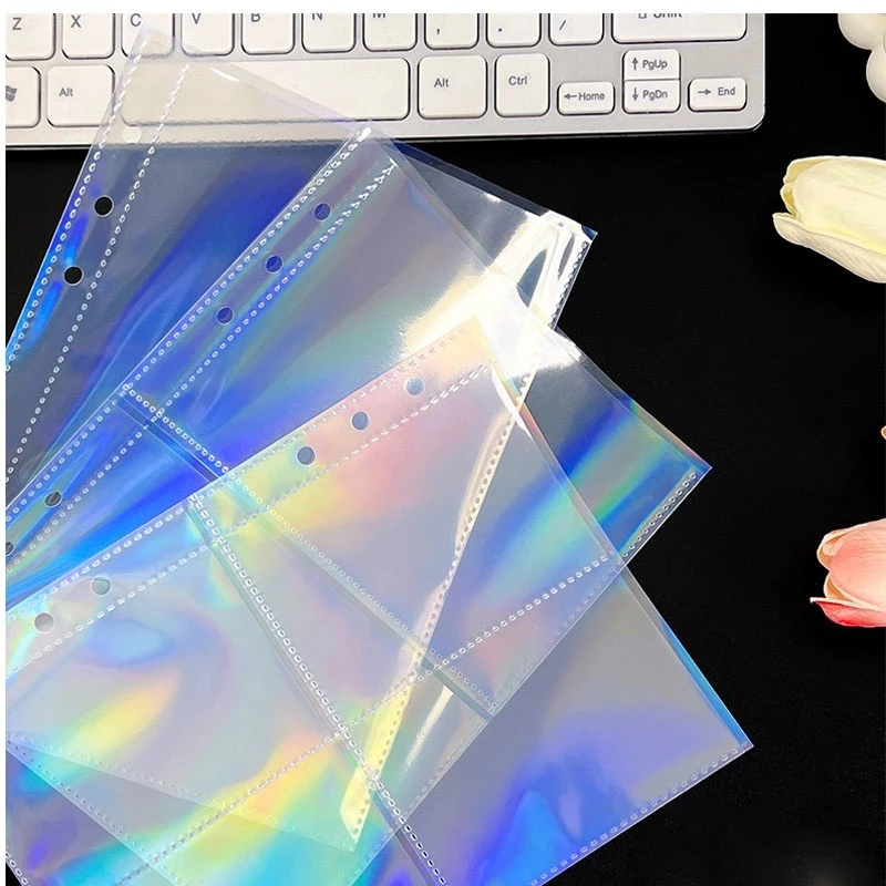 Sharkbang 10 Sheets  A5 A6 Binder Refill Bags 6 Hole Card Holder Postcards Ticket Photos Organizer Sticker Storage Bags 4