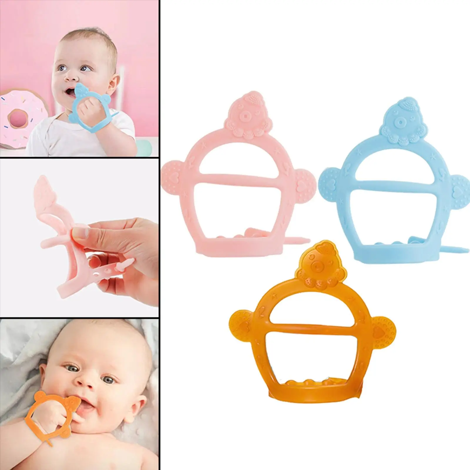 Baby Molar Stick Toy, Silicone Soft Soothing Teething Teething Finger Toothbrushes for Infants Kids Toddlers