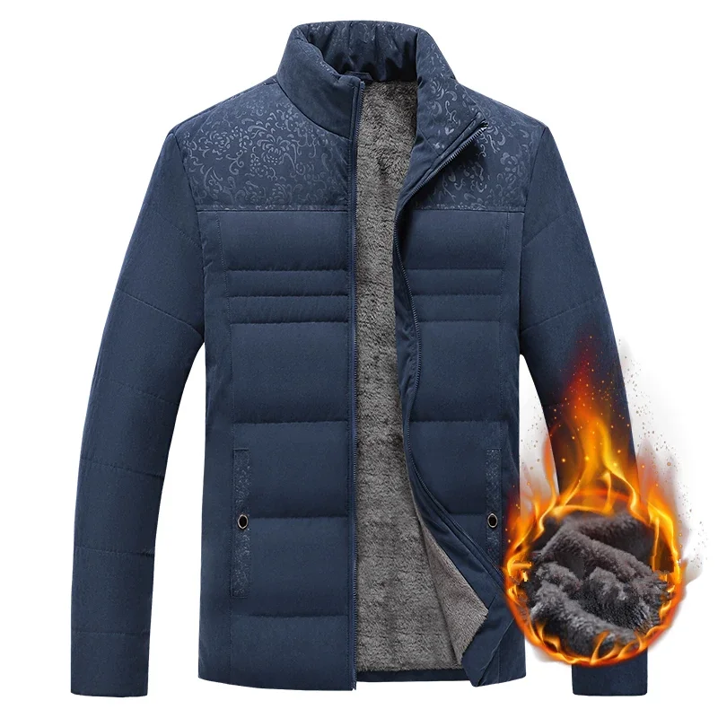 Description Picture 4 of itemJaket Panjang Pria, Parka Tebal Kerah Berdiri Musim Dingin, Mantel Parker Hangat Ritsleting Tebal, Mantel Empuk Untuk Pria