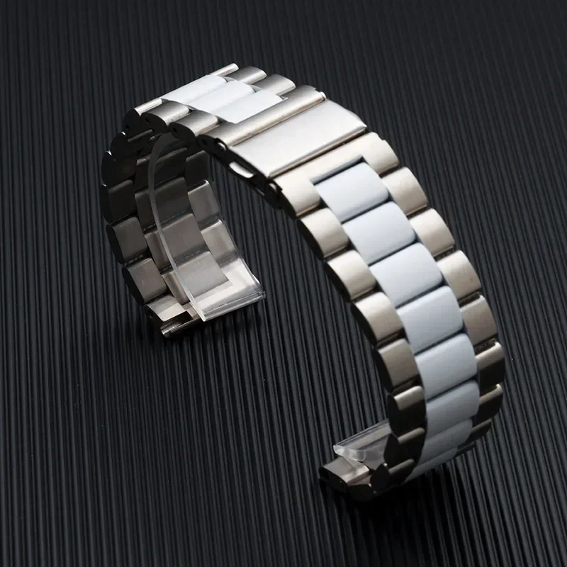 Premium Stainless Steel Metal Watch Strap, 20mm/22mm Adjustable Band