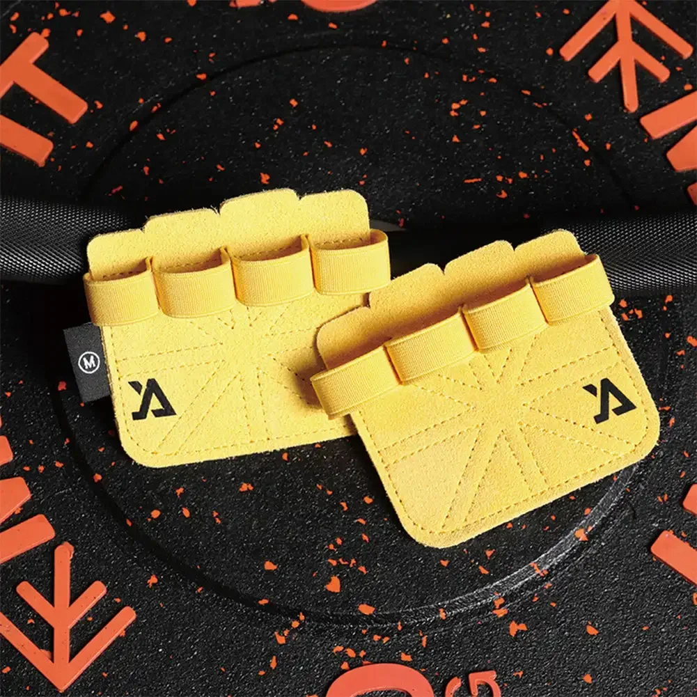 1Pair Cowhide Leather Weight Lifting Training Gloves Fitness Sports Gymnastics Grips Pull Ups Workout Anti-Slip Palm Pad