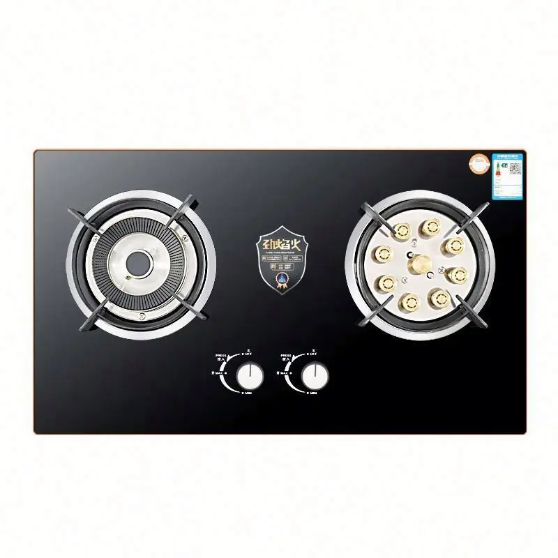 

built in tempered glass panel double burner gas cooktops stove