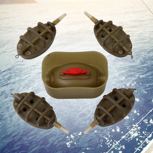 Portable Inline Flat Method Feeder with Mould Plastic Fishing Bait Basket  Feeders Tools Accessories Set Carp Fishing Tackle - AliExpress