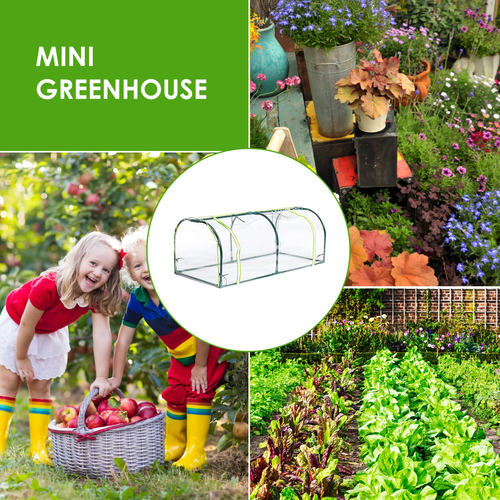 Seră tunel portabilă pentru casă, mini seră mobilă, ventilată, fără cadru, seră rece, izolație, acoperire pentru plante_voghion.com