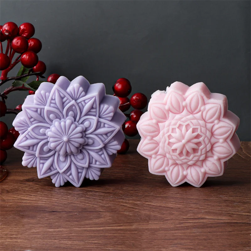 3D Creative Flower Shaped Soap Mold Silicone Molds DIY Handmade Fondant Cake Decorating Candle Mold Pudding Ice Cube