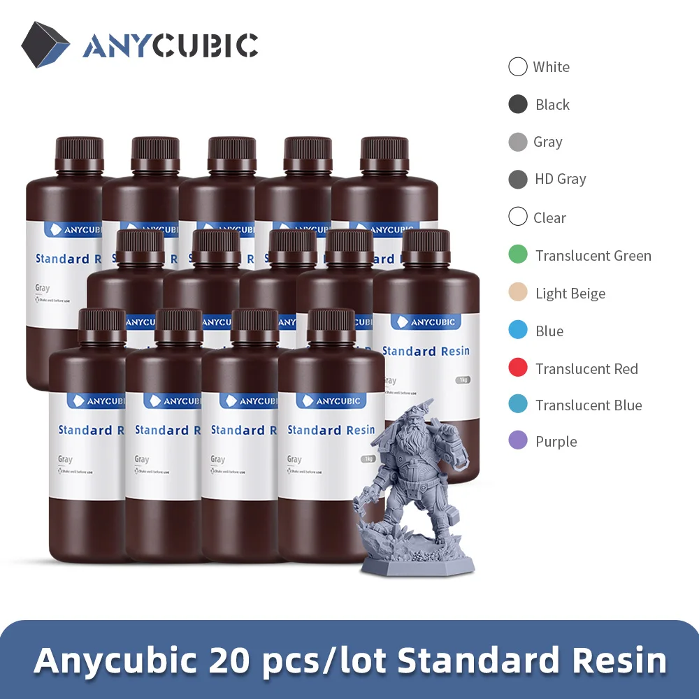 20KG ANYCUBIC Standard 405nm UV Resin For Photon 3D Printer High Precision LCD UV Sensitive Resin Photopolymer Printing Material
