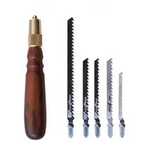 Woodworking Hand Saw Kit with 5 Saw Blade DIY Craft Mini Handsaw Set Wooden Handle Flush Cutting Saw Household Wood Cutting Tool 1