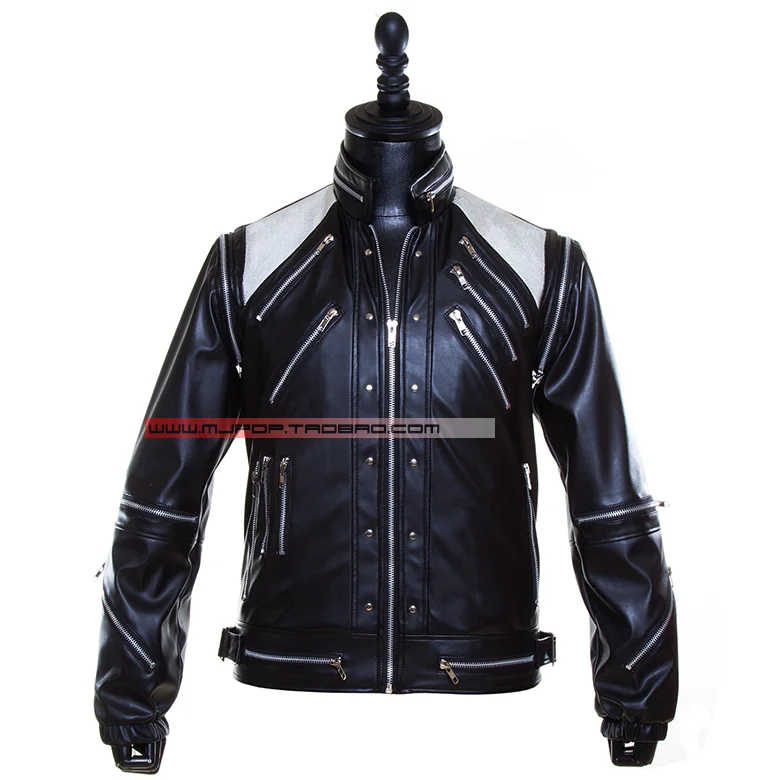 

Unisex Michael Jackson Beat It Black Leather Jacket Costume Cosplay MJ Punk Cool Coat Outfit Halloween Handmade High Quality