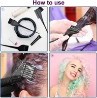 Kit de coloration de cheveux 4 pièces, brosse de teinture de cheveux, outils pour kit de coloration de cheveux – ensemble d'outils de teinture professionnels – Parfait pour le bricolage et l'utilisation en salon 5