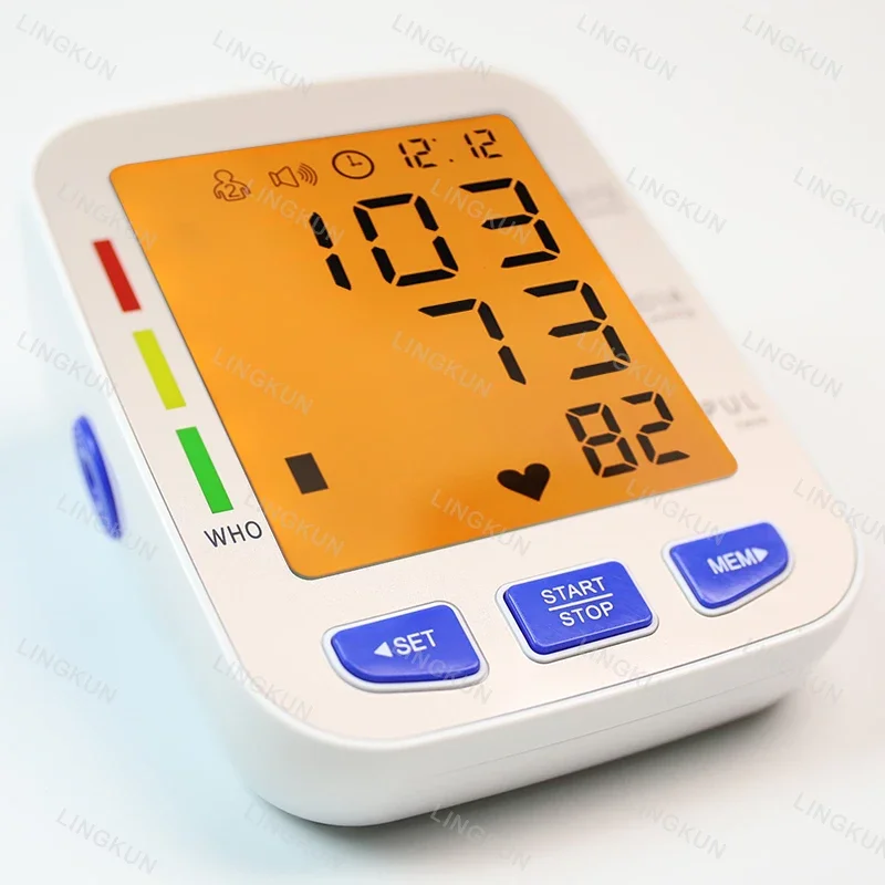 English Voice Large Display LED Automatic Tonometer Arm Blood Pressure Monitor