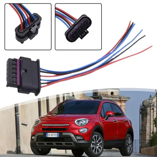 1pc For Fiat 500x 6 Pin Tail Lights Rear Tail Light Rear Lamp Plug Prewired Connector 61132359993 15cm Cable Car Accessories