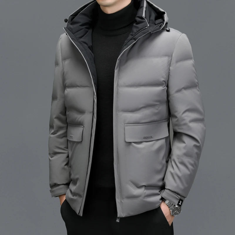 Casual Down Jacket Men Autumn and Winter New White Duck Down Stand-up Collar Male Coat Clothes