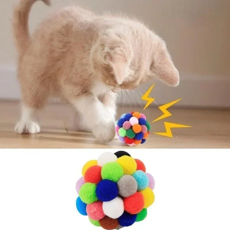 Pet Toy Cat Toys Cat Plush Ball Toys Pet Bouncy Bell Ball Toy Colorful Pompoms Pet Supplies Random Color Pet Toy Cat Toys Cat Plush Ball Toys Pet Bouncy Bell Ball Toy Colorful Pompoms Pet Supplies Random Color