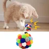 Pet Toy Cat Toys Cat Plush Ball Toys Pet Bouncy Bell Ball Toy Colorful Pompoms Pet Supplies Random Color