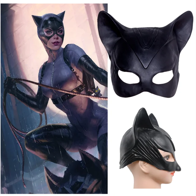 Sexy ragazza carina gatto Selina maschera di soldato Bruce Wayne Costume  Cosplay copricapo in lattice adulto Halloween donna Prop - AliExpress