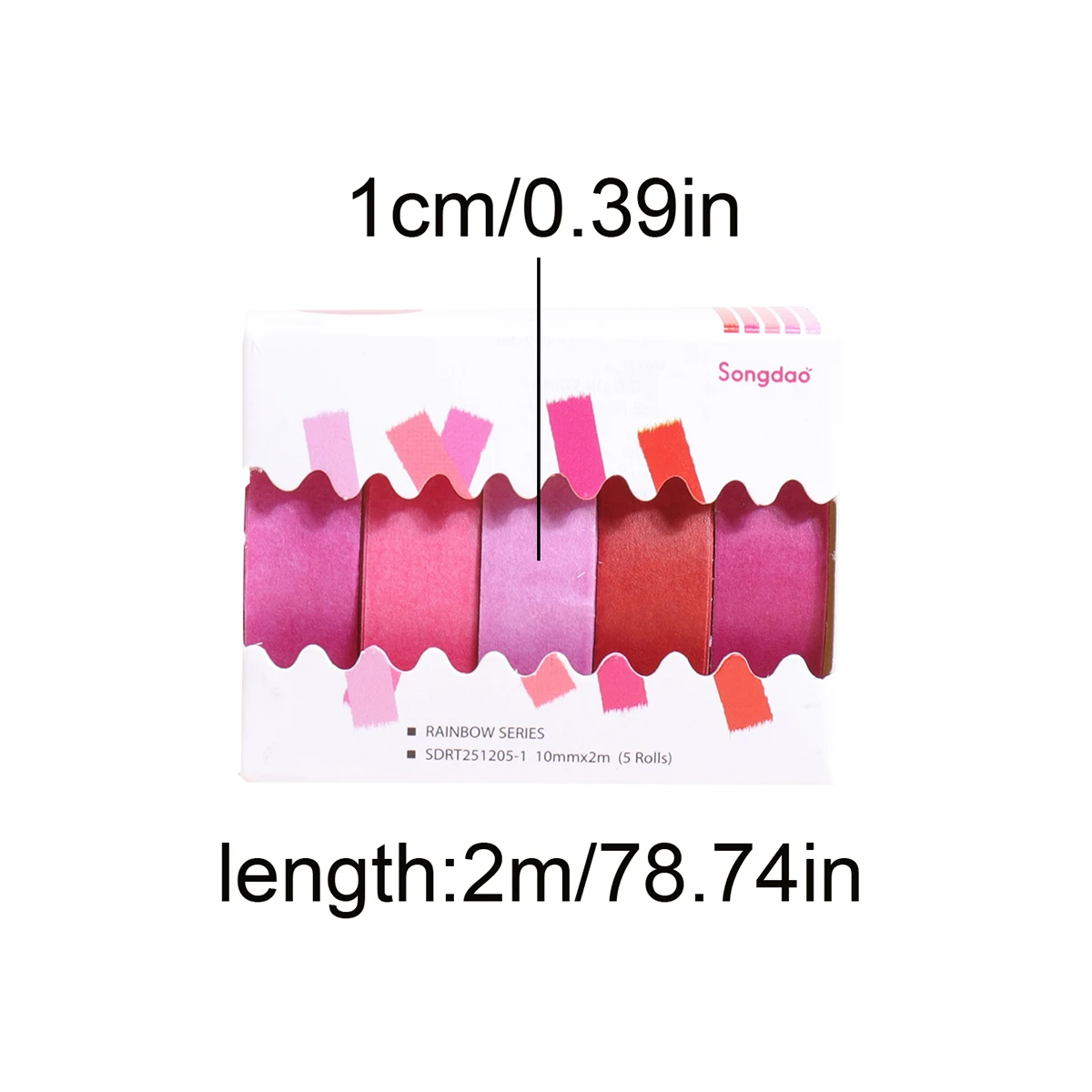 DIY 사진 프레임, 다이어리, 선물 상자 포장, 정교한 장식품에 적합한 5롤 다채로운 슬림 와시 테이프 세트