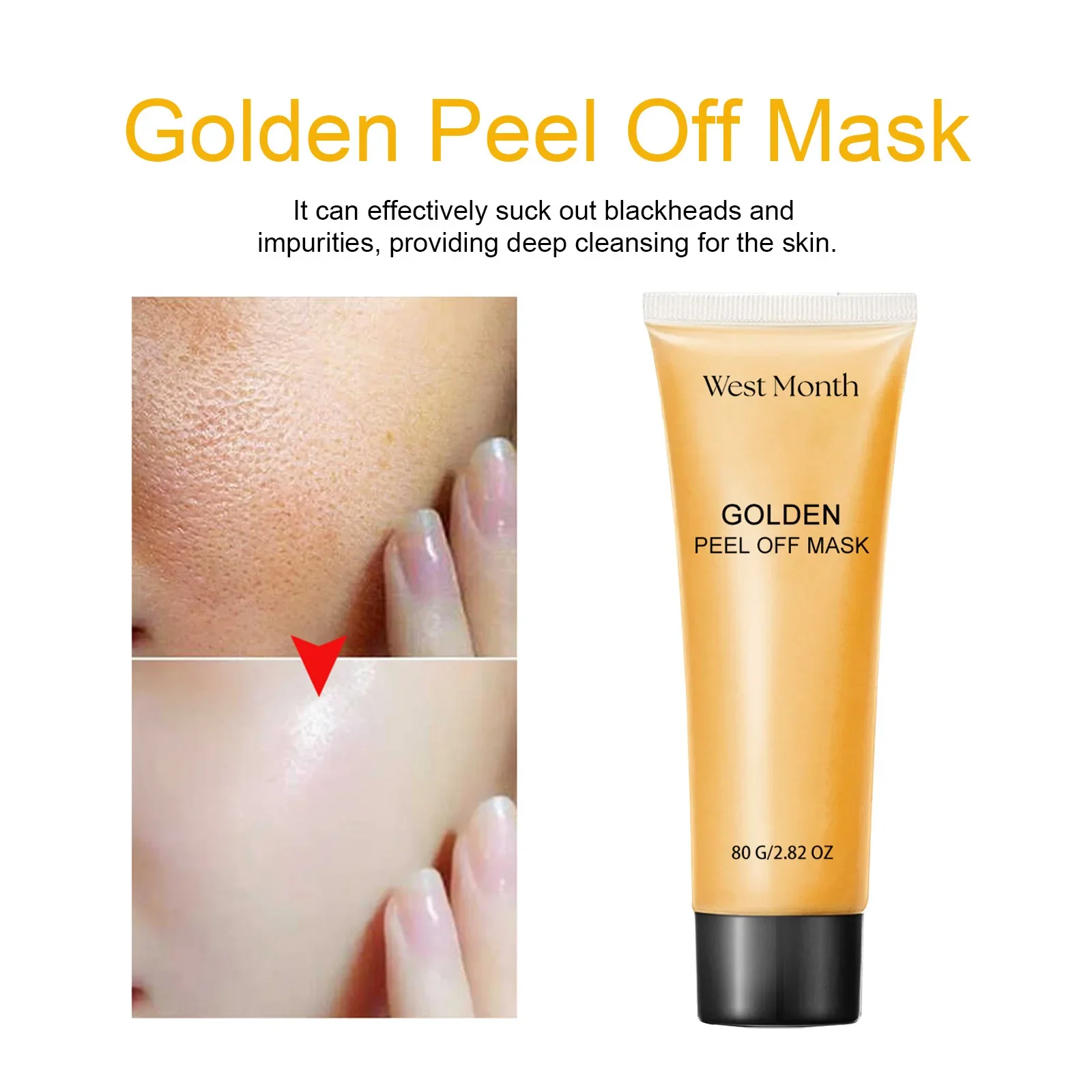 West & Month 24K Gold Tearing Mask Exfoliating Blackhead Deep Cleaning Facial Care Skin Care Delicate Pores Firming Skin Care 4