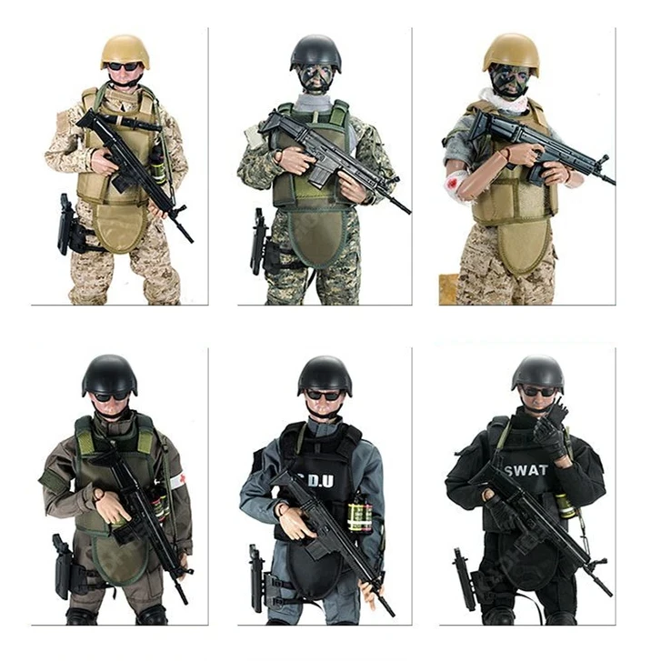 Elite Navy Seals Special Ops Action Figure - 30cm Military Combat Toy with Gear