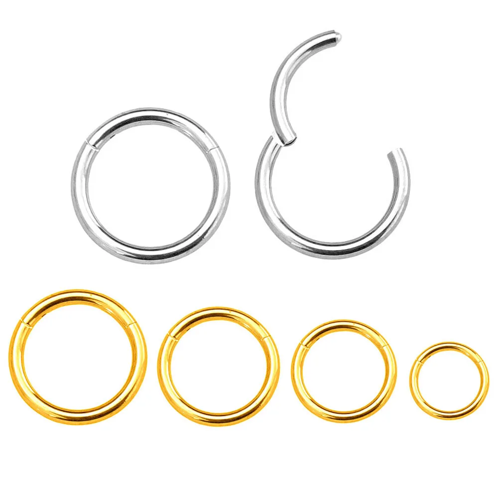 

316L Stainless Steel Hinged Segment Nose Rings Septum Hoop Daith Earrings Lobe Helix Piercing 16G 18G 20G