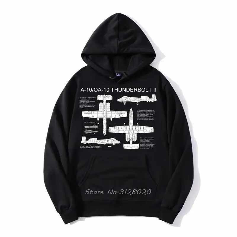 US A10 OA10 Thunderbolt II Attack Plane Bedruckter Kapuzenpullover Militärbegeisterte Übergroße Fleece-Reißverschluss-Kapuzenpulloverjacke für Herren – Detail 2