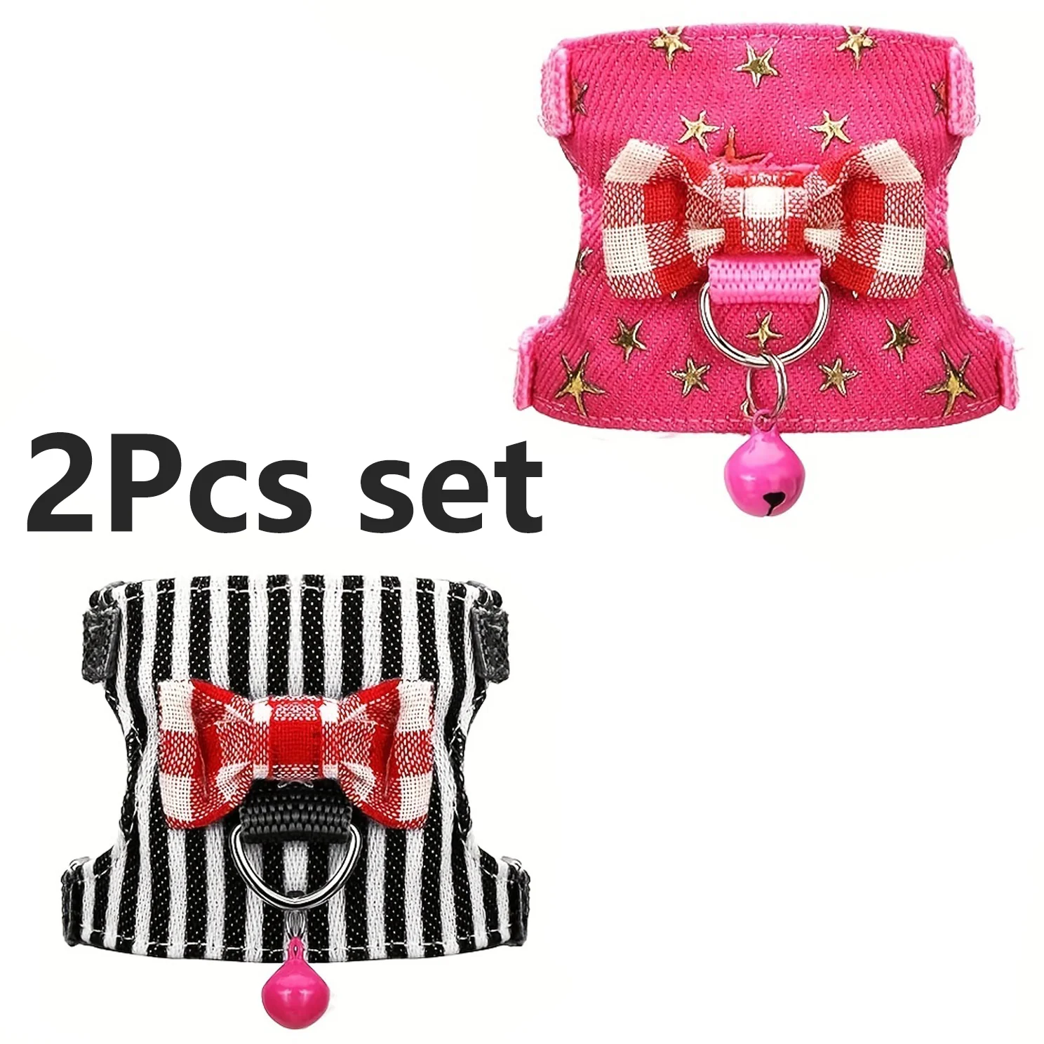 Hamster Harness and Leash Set - Comfortable Padded Vest for Small Pets with Bow Bells