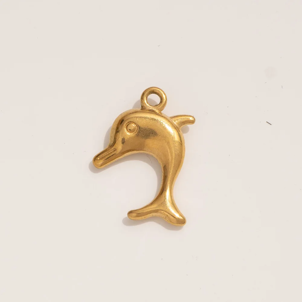 New 18K Gold Plated Small Fish Flower Bride Evil Eye Charms for Neckalce Bracelet Anklet Customize Texture Shell Pendant Jewelry